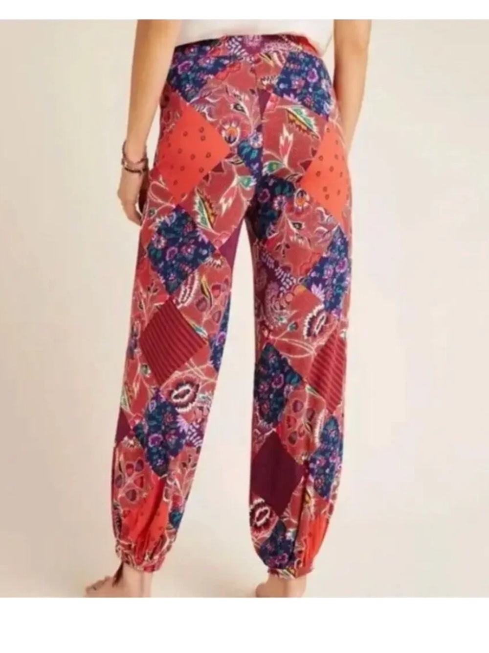 Anthropologie Maelynn Patchwork Print Harem Joggers - Picture 2 of 9